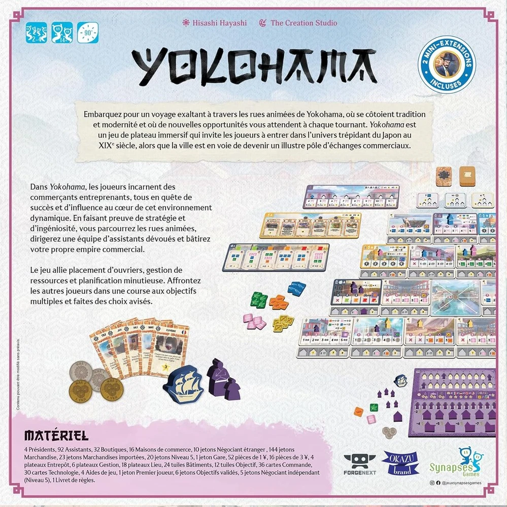 Asmodee Synapses Games Yokohama - stalo žaidimai - strateginis ir išdėstymo žaidimas nuo 14 metų - 2–4 žaidėjams - prancūziška versija