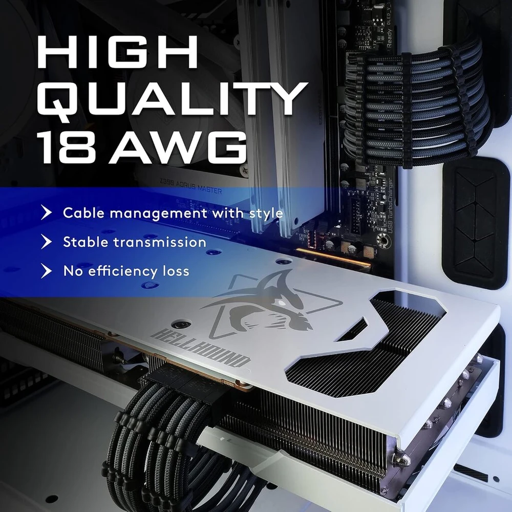 Asus Ezdiy-fab 300mm Kabelių Prailginimo Rinkinys su Šukomis - Juoda/pilka