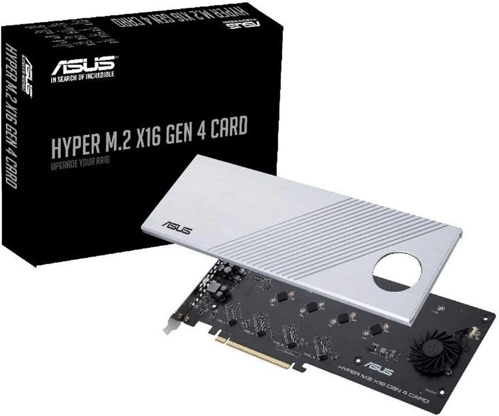 Atminties kortelė Asus M.2 X16 Pcie 4.0 Kortelė 4 Nvme Ssd Iki 256gbps