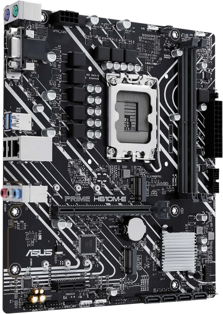 Pagrindinė plokštė Asus Prime H610m-e-csm motininė plokštė, socket intel Lga 1700 (intel H610, Matx, Ddr4 atmintis, Pcie 4.0, 2x M.2, Com jungtis, Rgb jungtis)
