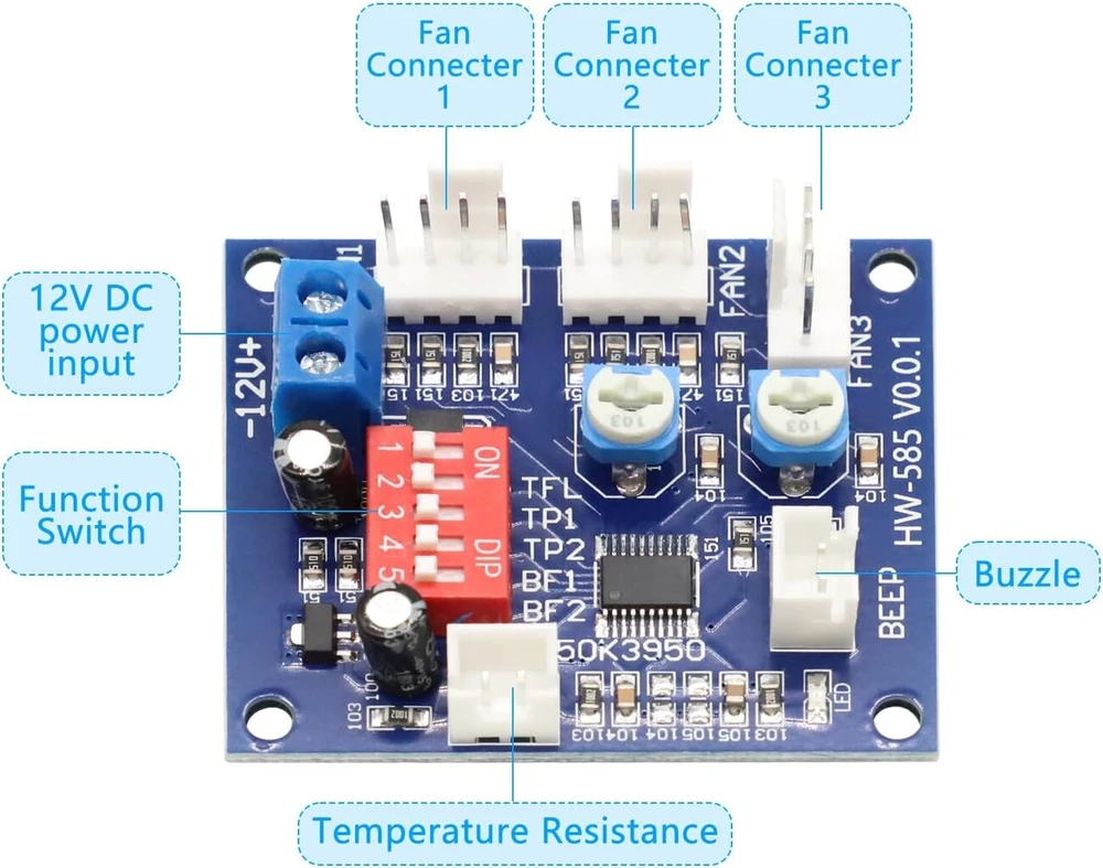 Asus Pwm Ventiliatoriaus Greičio Valdiklis su Temperatūros Davikliu