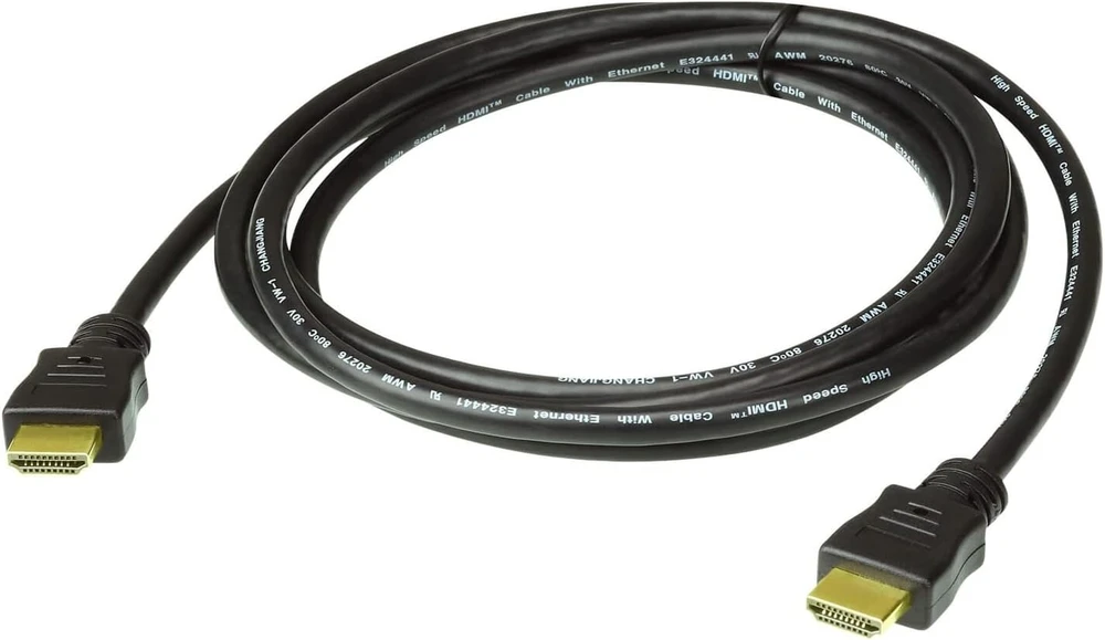 Aten 2l-7d02h-1 didelės spartos true 4k hdmi kabelis su ethernet, juodas, 2 m