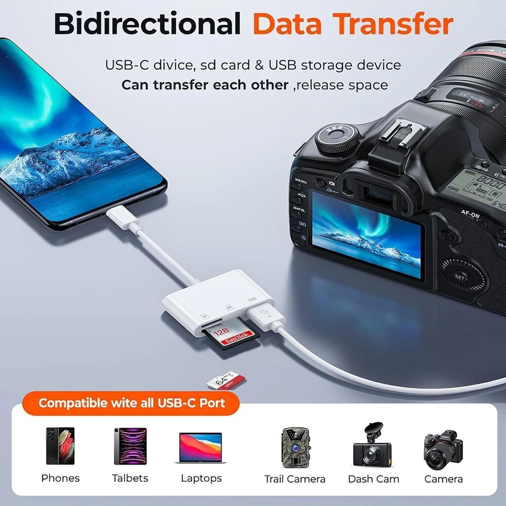 Usb c sd kortelių skaitytuvas, sd kortelių skaitytuvas usb c sd kortelių skaitytuvas su dvigubu lizdu sd/tf, plug and play, sd kortelių skaitytuvo adapteris, sd kortelių skaitytuvo fotografijos atminties kortelių adapteris, skirtas sdxc, sdhc, sd, micro s