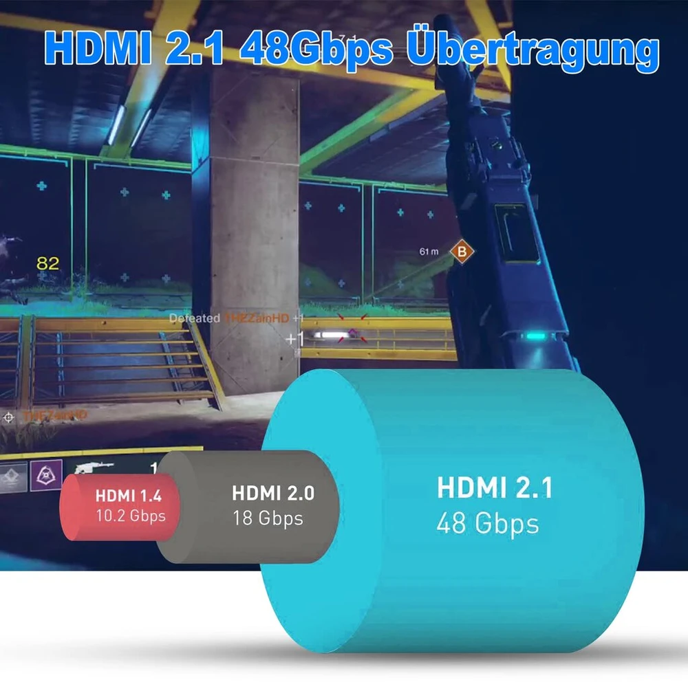 Atzebe hdmi šviesolaidinis kabelis hdmi 2.1 kabelis 15 m 48 gbps didelės spartos kabelis 8k @ 60hz 4k @ 120hz palaiko dolby dynamic hdr hdcp 2.3 earc