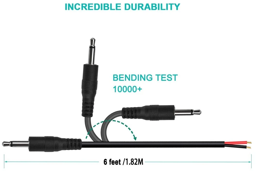 Audio atnaujinimas: 2 vnt. 3,5 mm mono lizdo kištukai, 25 cm kabelio ilgis, Ts 2 kontaktų adapteris, puikiai tinka audio kabelių remontui ir patobulinimams, greitas ir patikimas sujungimas (alavas geriausias