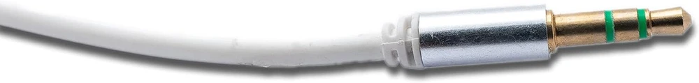 Audio laidas 3.5mm stereo lizdas, 150cm, baltas, spiralinis