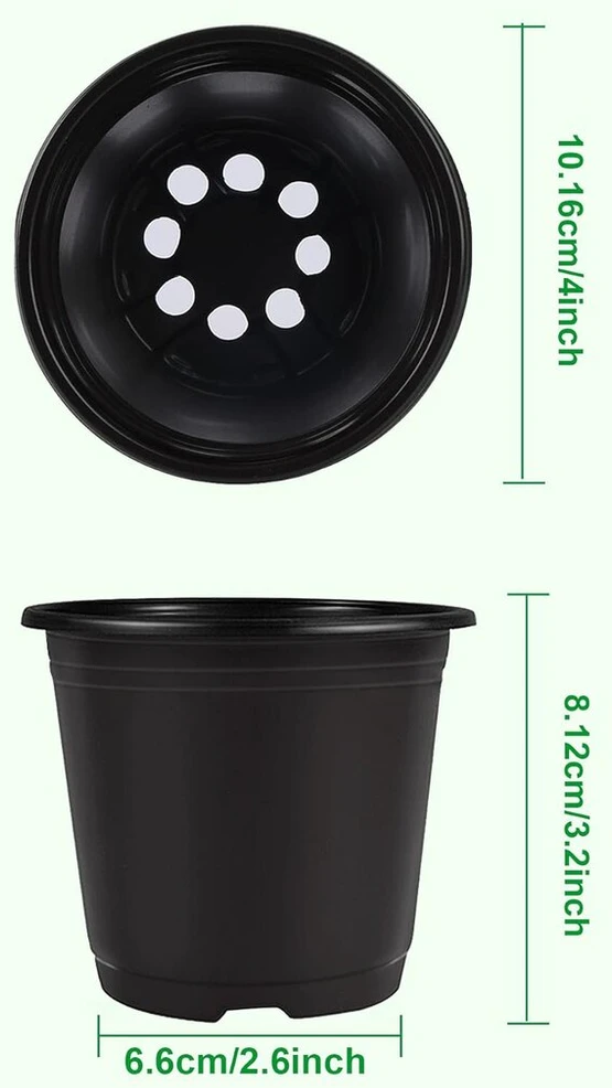 Augshy plastikiniai vazonai, 40 vnt., 10 cm sodo augalų vazonai, plastikiniai daiginimo vazonai sukulentams, sėjinukams, auginiai persodinimui (juodi)