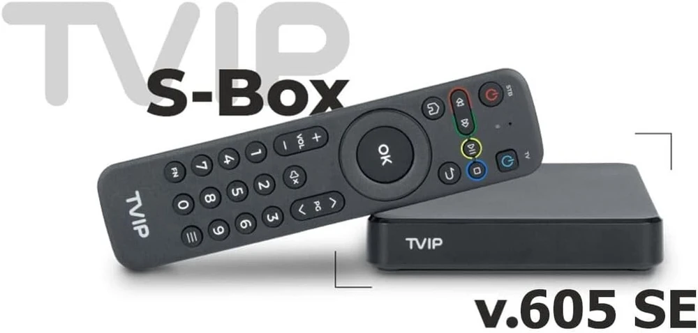 Ausinės Tvip S-box v.605 Se 4k Uhd Linux Ip imtuvas su dvigubu Wifi, Lan, Bluetooth, Hdmi, Usb, Microsd