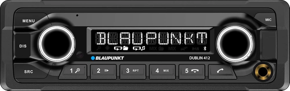 Automagnetola Blaupunkt Dublin 412 1-din automobilinis radijas su bluetooth Aux Usb laisvų rankų įranga vairo nuotolinio valdymo pultas 200 W