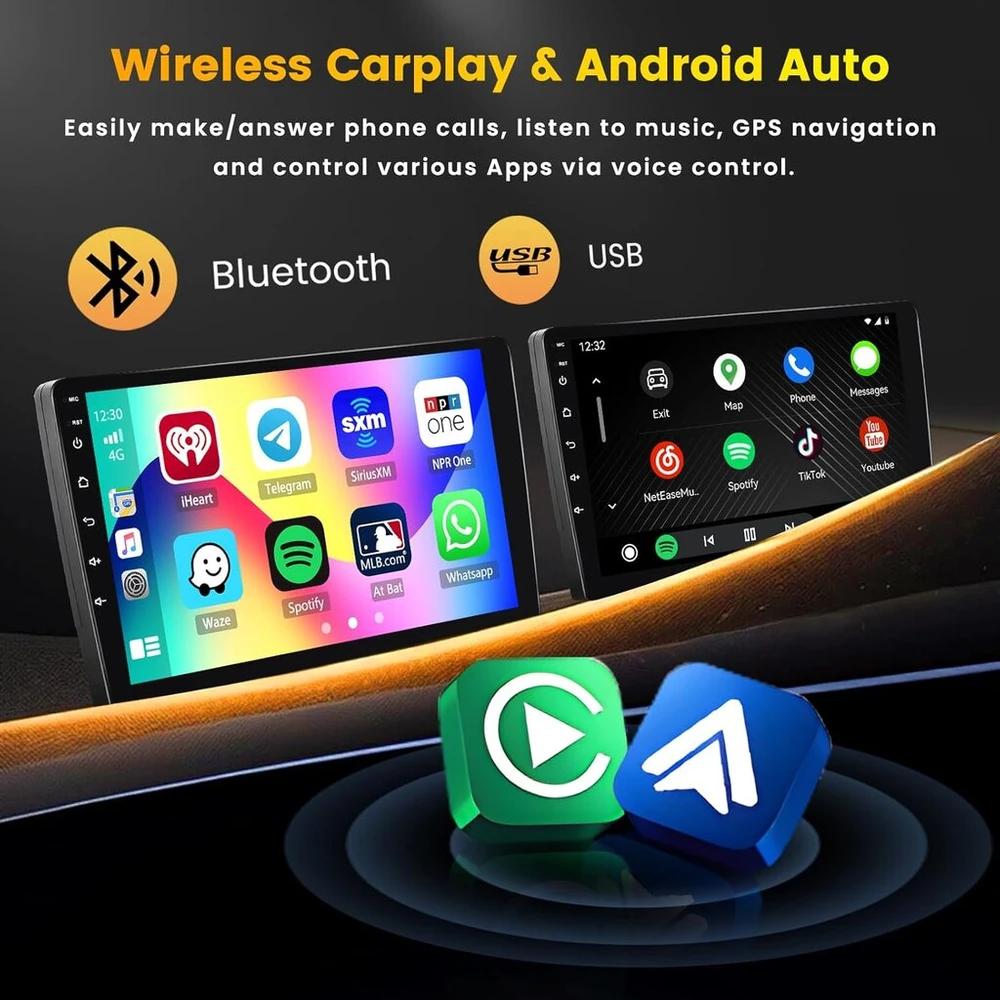 Automagnetola Hikity 2g + 64g android automobilinis radijas, skirtas bmw 5 serijos (x5/e39/m5/e53) 1996–2003 m., su 9 colių jutikliniu ekranu, 2 din radijas su belaidžiu carplay android auto rds/fm radiju bt gps wifi + atbulinės eigos kamera + mikrofonas
