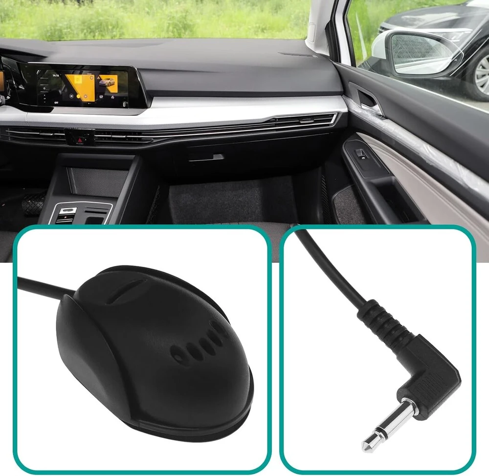 Automagnetola Yinettech 3.5mm išorinis automobilinis mikrofonas su 3m laidu, skirtas automobilio pagrindiniam įrenginiui Bluetooth Audio Stereo Gps Dvd Plug and Play