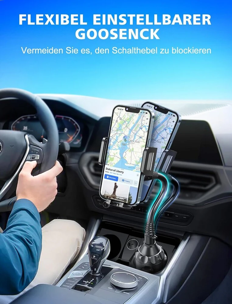 Automobilinis puodelio laikiklis, telefono laikiklis, reguliuojamas lankstus telefono laikiklis