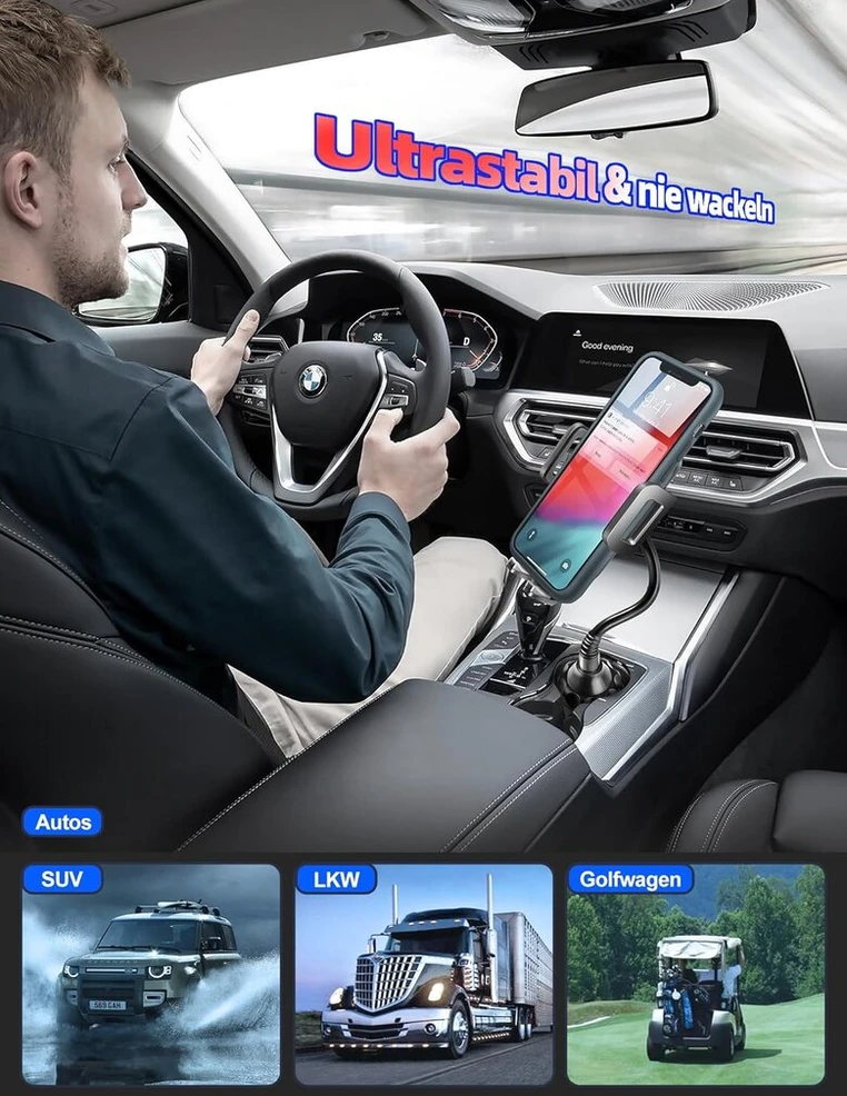 Automobilinis puodelio laikiklis, telefono laikiklis, reguliuojamas lankstus telefono laikiklis
