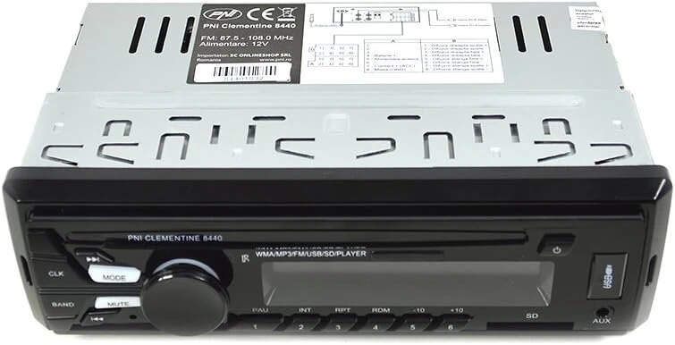 Automagnetola Automobilinis radijo Mp3 grotuvo paketas Pni Clementine 8440 4x45w Usb Sd Aux 12v su 2 koaksialinių automobilinių garsiakalbių rinkiniu Pni Hifi500 100w 5"