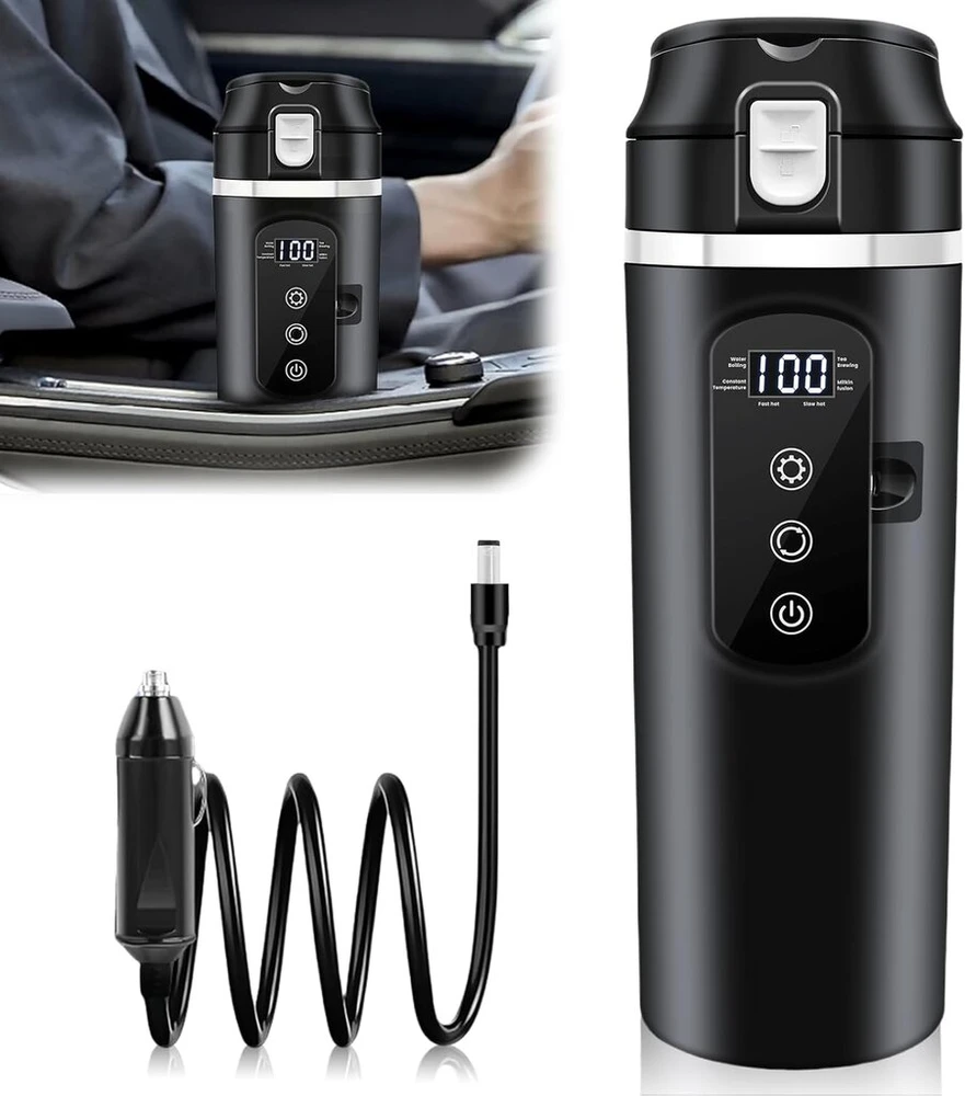 Automobilinis virdulys 500ml, 12v/24v, Lcd, temperatūros reguliavimas