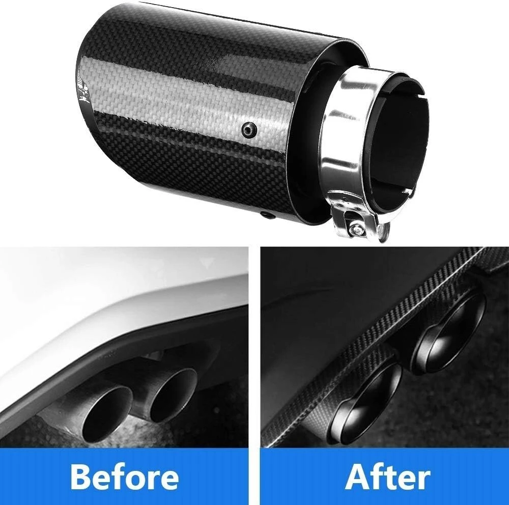 Automobilio išmetimo anglies pluošto tipo išmetimo vamzdžio galinis duslintuvas, skirtas 63 mm 89 mm