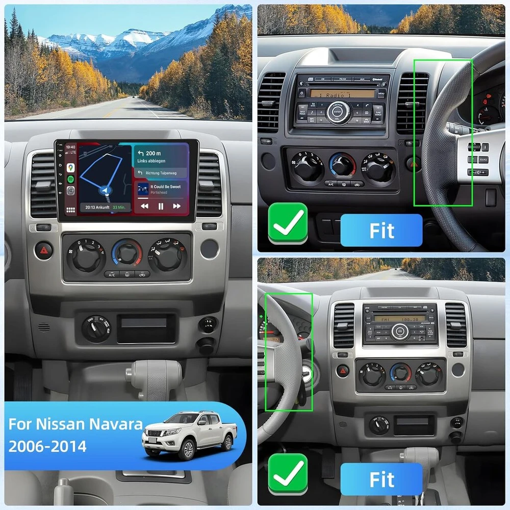 Automagnetola Automobilio radijas Nissan Navara 2006-2014 su Android Auto, Carplay