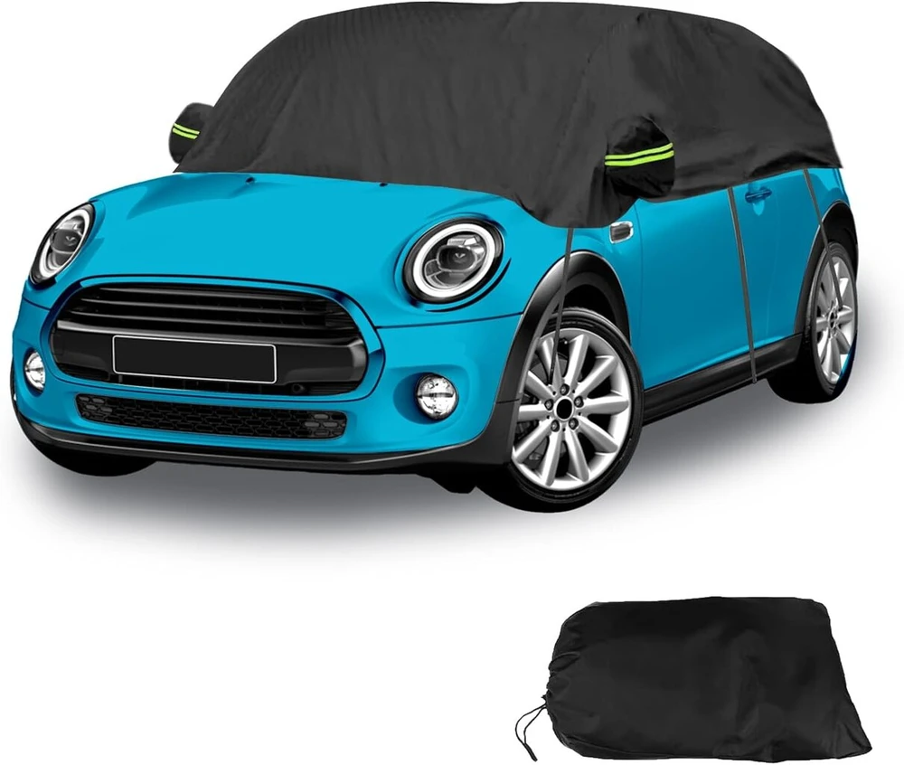 Automobilio uždangalas, atsparus vandeniui, skirtas mini cooper 3 door 2000-2024, skirtas mini cooper, 600d automobilio uždangalas, atspari vandeniui apsauga nuo saulės, neperšlampamas automobilio uždangalas, skirtas visoms oro sąlygoms (juodas)