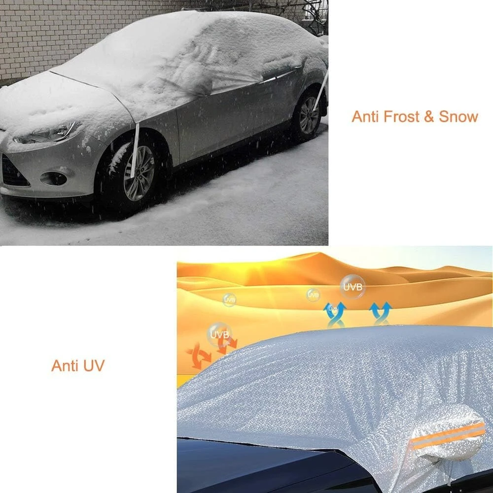 Automobilio uždangalas žiemai, apsauga nuo šalčio, automobilio uždangalas, sniegą ir lietų atstumiantis bei vėjui atsparus brezentas, priekinio stiklo uždangalas.