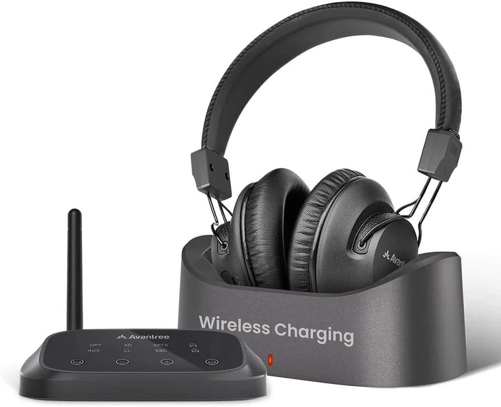 Avantree ht5009 plus belaidės ausinės televizoriui ir tv, qualcomm bluetooth 5.3 ausinės su aptx adaptive, voice clear vyresnio amžiaus žmonėms, pass-through, atskira įkrovimo stotelė, 50 valandų atkūrimo laikas