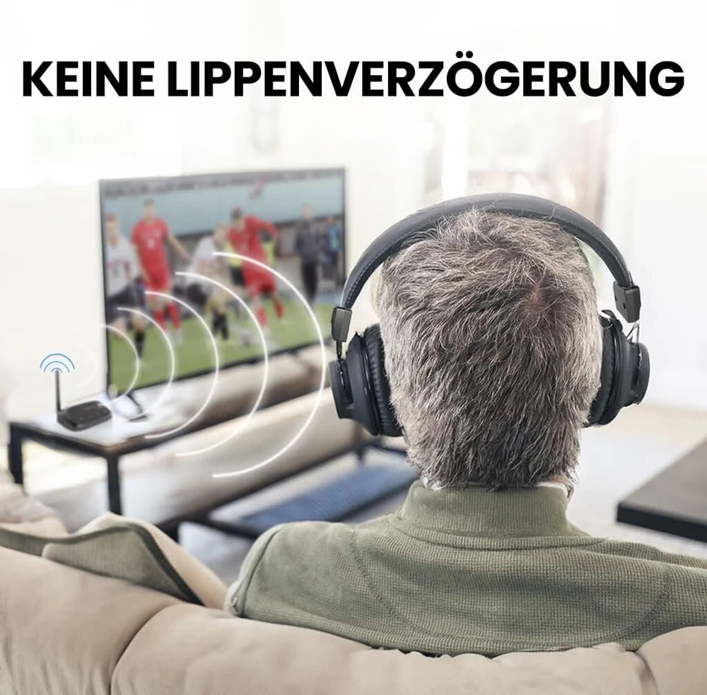 Avantree ht5009 plus belaidės ausinės televizoriui ir tv, qualcomm bluetooth 5.3 ausinės su aptx adaptive, voice clear vyresnio amžiaus žmonėms, pass-through, atskira įkrovimo stotelė, 50 valandų atkūrimo laikas