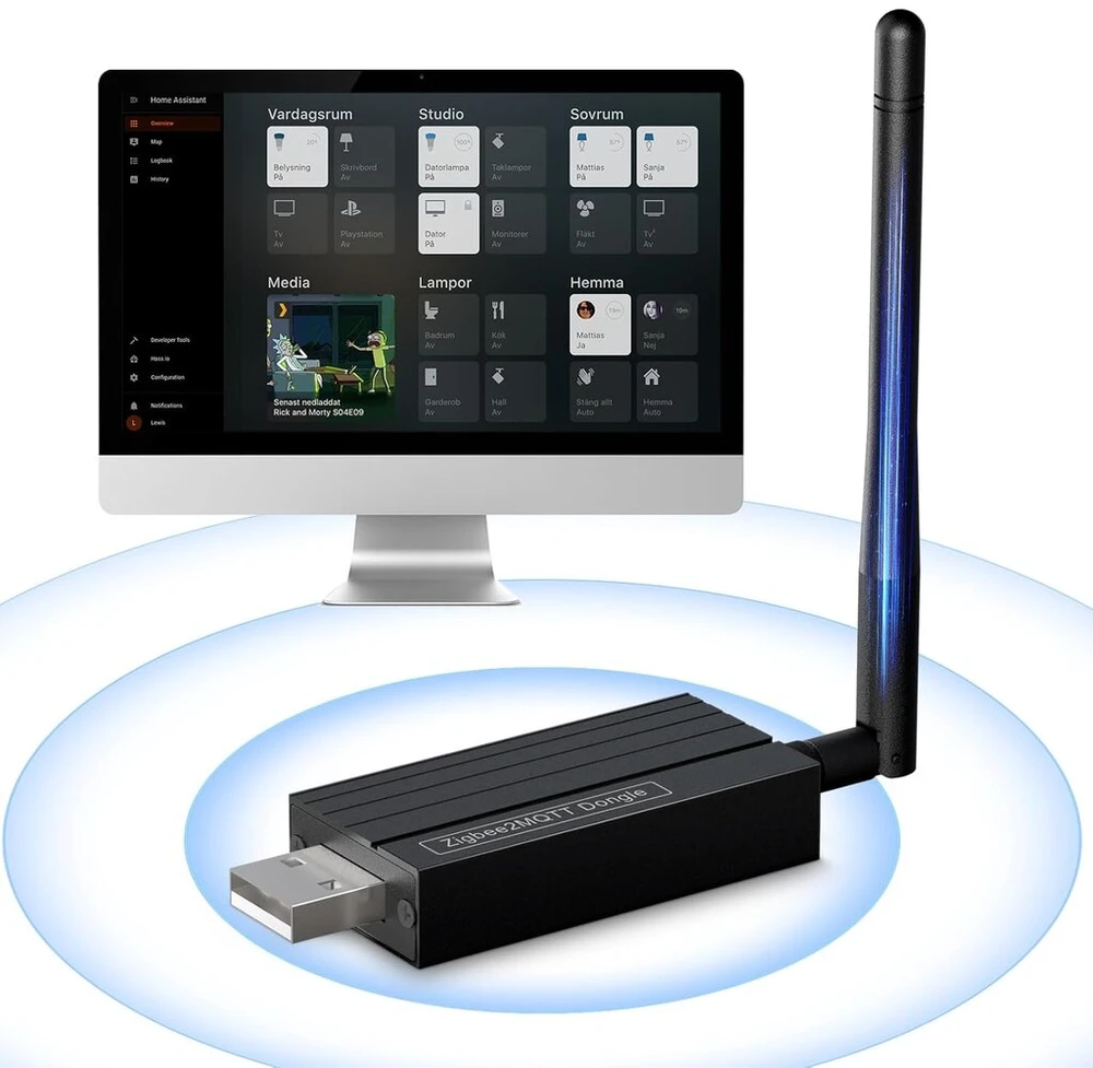Avatto Zigbee 3.0 Usb Dongle Plus universalus Zigbee Gateway Hub Ti Cc2652p + Cp2102n Zigbee Usb raktas maršrutizatorius/koordinatorius, skirtas Zha Home Assistant arba Zigbee2mqtt, Open Hab ir kt.