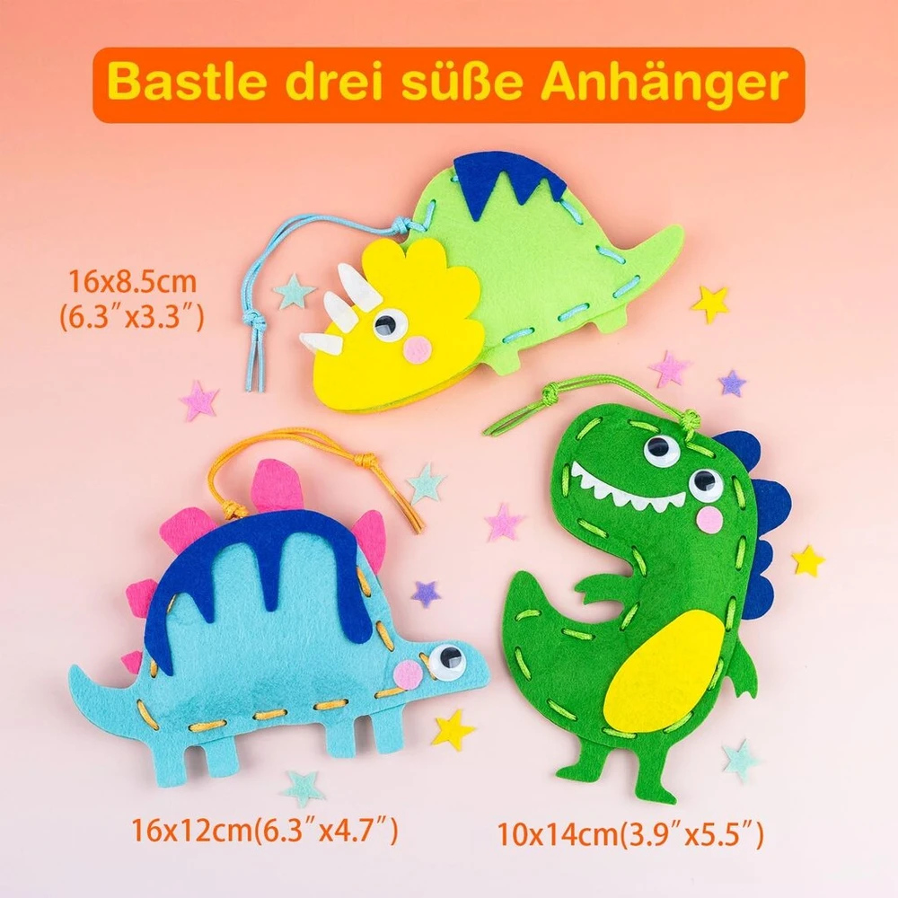 Avenir 6301798 Siuvimo Rinkinys Vaikams Nuo 3 Metų Dinozaurai