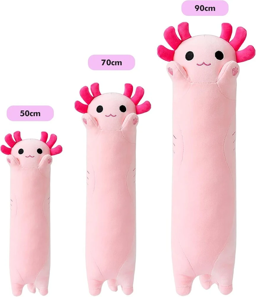 Axolotl pliušinis žaislas, minkštas žaislas - kawaii pliušinė pagalvėlė - dovana vaikams mergaitėms nuo 12 metų (rožinis, 50 cm)