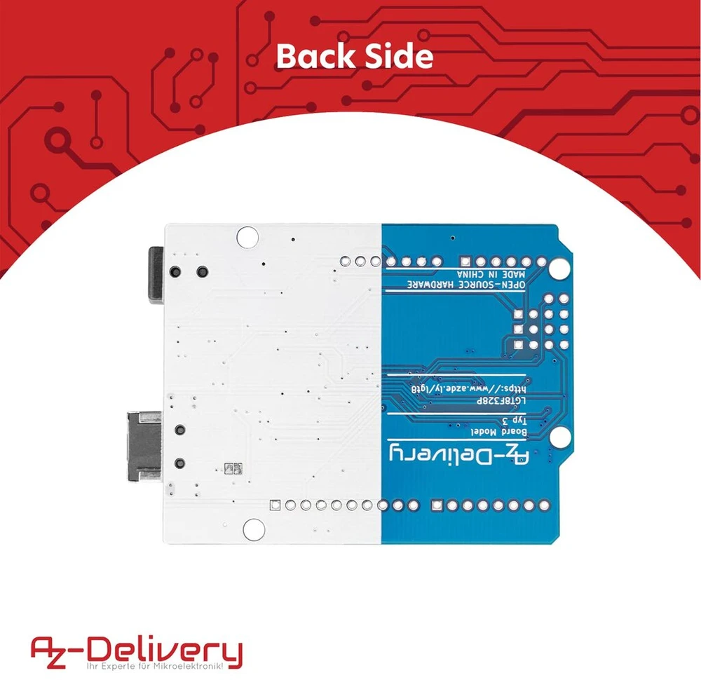 Az-delivery mikrovaldiklio plokštė Lgt8f328p su Ch340, suderinama su Arduino Ide