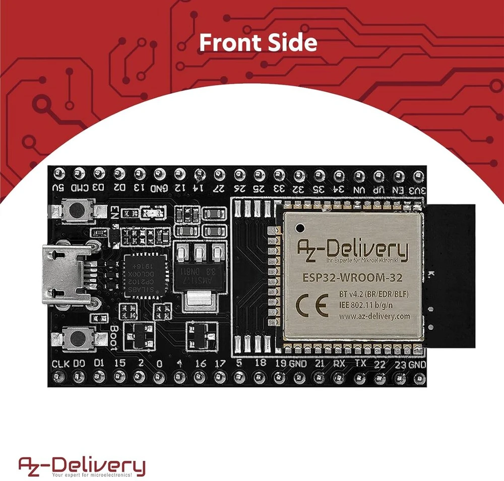 Azdelivery 5 x Esp32 Dev Kit C V4 Nodemcu Wlan Wifi plokštė, suderinama su Arduino, su e-knyga! (esp32 Dev Kit C V2 įpėdinis)