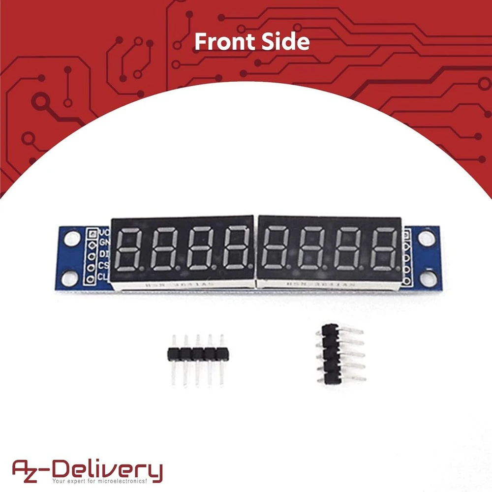Azdelivery 5 x Max7219 Led modulis Tm1637 8 bitų 7 segmentų Led ekranas, suderinamas su Arduino ir Raspberry Pi, su el. knyga