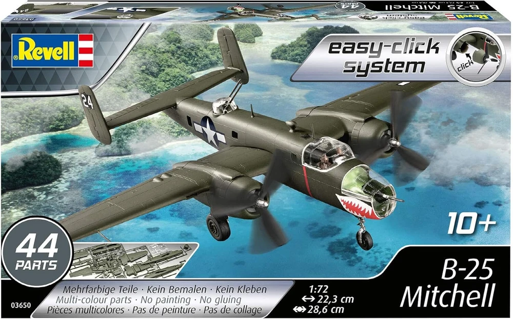 B-25 Mitchell 1:72 mastelio Easy-click Revell modelio rinkinys