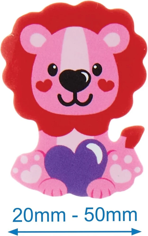 Baker Ross Fx109 lipdukų rinkinys „jungle Animal“ su širdelėmis, 200 vnt., skirtas vaikų rankdarbiams ir dizainui