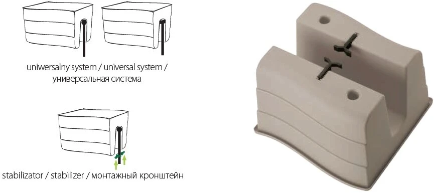 Balkono gėlių vazonas atramai Fala 30cm Terracotta