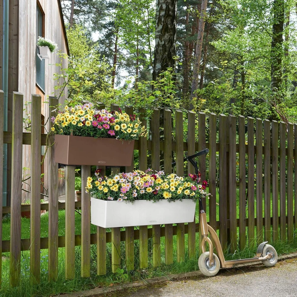 Balkono gėlių vazonas Lechuza Balconera 80cm pilkas