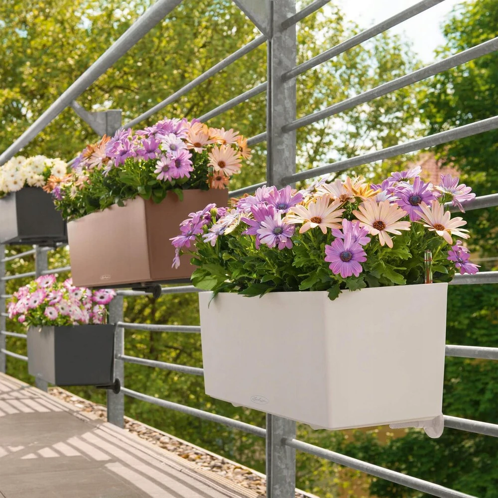 Balkono gėlių vazonas Lechuza Balconera 80cm pilkas