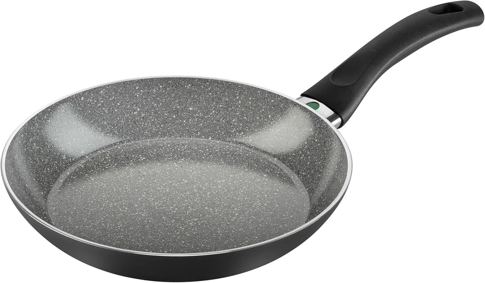 Ballarini Bari keptuvė, 28 cm, aliuminis, keraminė danga, įbrėžimams atspari danga, keraminė keptuvė visoms kaitlentėms, tinka indukcinėms viryklėms, pagaminta Italijoje, juoda/pilka