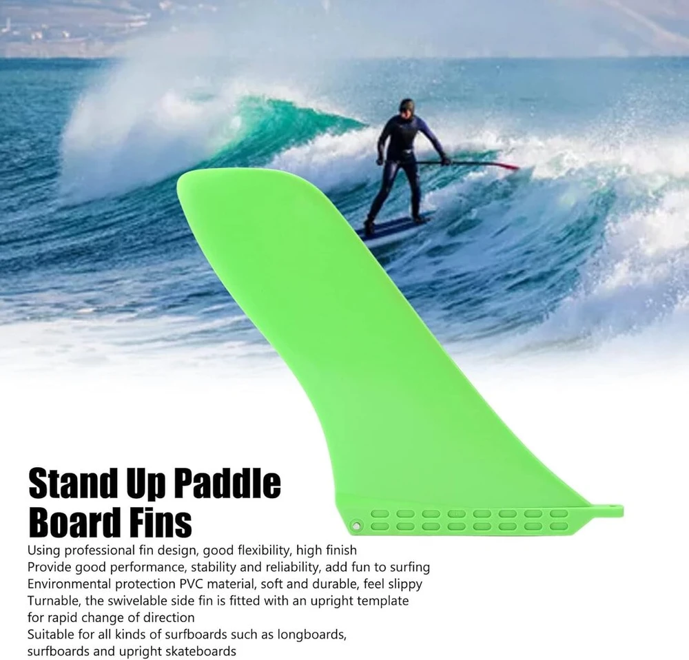 Banglenčių pelekai, 30 cm / 11.8 colio sustiprinti Pvc banglenčių pelekai žali banglenčių peleko trasterio pakaitalas universalūs longboardų pelekai banglenčių priedai banglentėms ir irklentėms