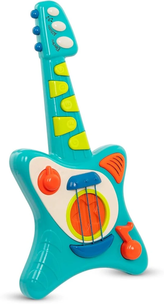 Battat Bt4679z Lil' Rockers vaikiška gitara E, instrumentas su dainomis, akustinė gitara ir elektrinė gitara