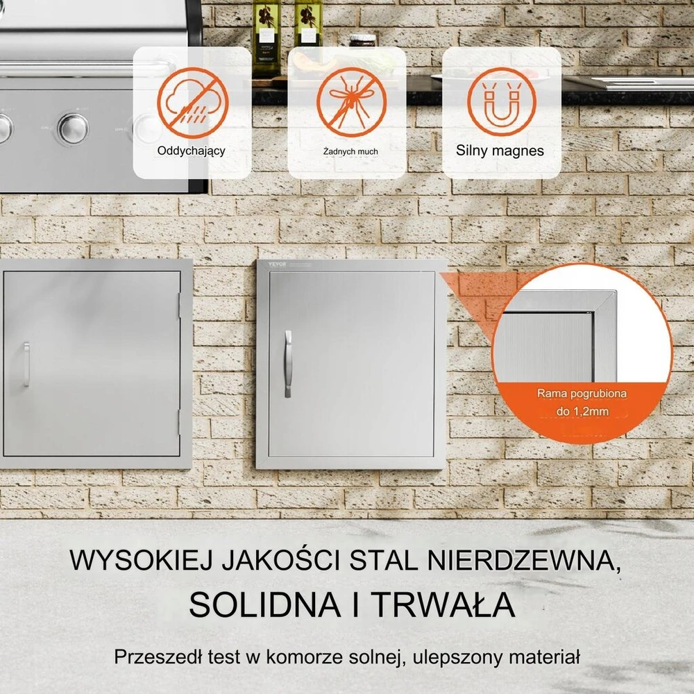 BBQ Nerūdijančio plieno grilio durelės