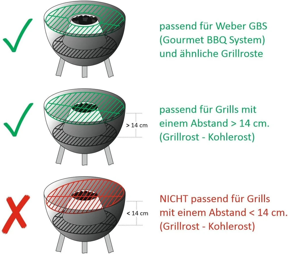 Bbq-toro Vulkan nerūdijančio plieno krepšelis anglims, skersmuo 30 cm, tiesioginis ir netiesioginis kepimas kepsninėje, krepšelis anglims 3-in-1 naudojimui, piltuvėlis, įdėklas, kepimo zona, kepsninės priedai