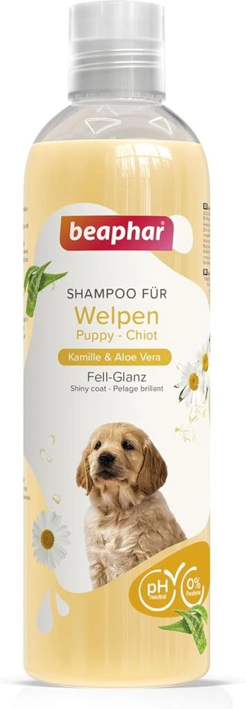 Beaphar šampūnas šuniukams su ramunėlėmis ir alaviju, neutralus Ph, be parabenų, veganiškas, 1 pakuotė