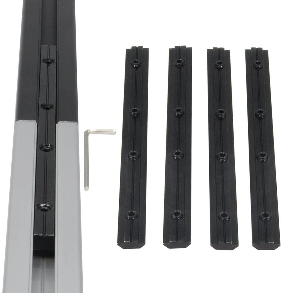 Befenybay 4 vnt. juodos tiesios vidinės jungties laikiklis, 17,8 cm ilgio, su m6 varžtais, skirtas 8 mm t formos aliuminio ekstruzijos profilių serijai 3030