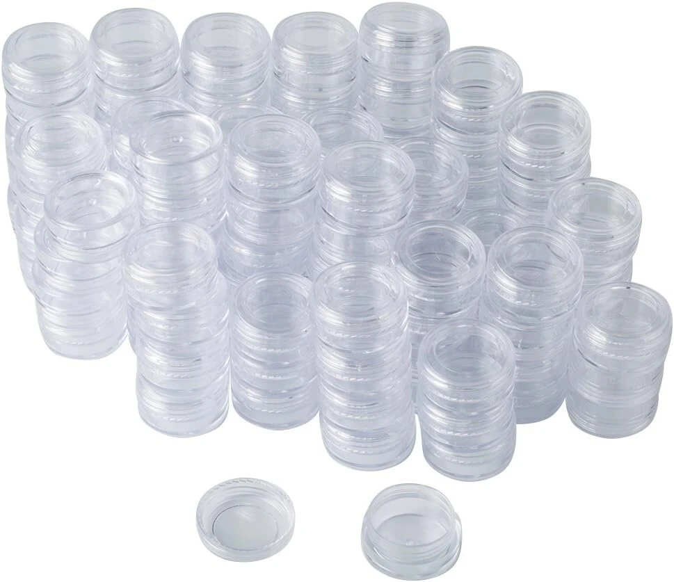 Bekith 108 vnt. skaidrūs tušti 3 gramų/3 ml plastikiniai indeliai kosmetikos konteineriai su dangteliais