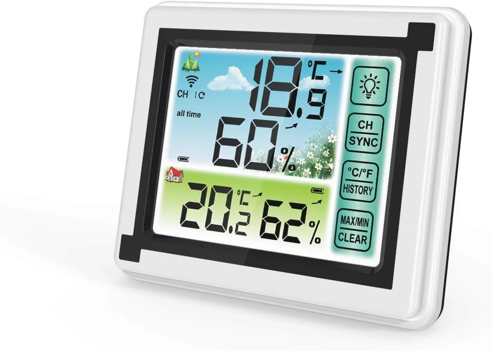 Belaidė meteorologinė stotelė su lauko ir vidaus davikliu