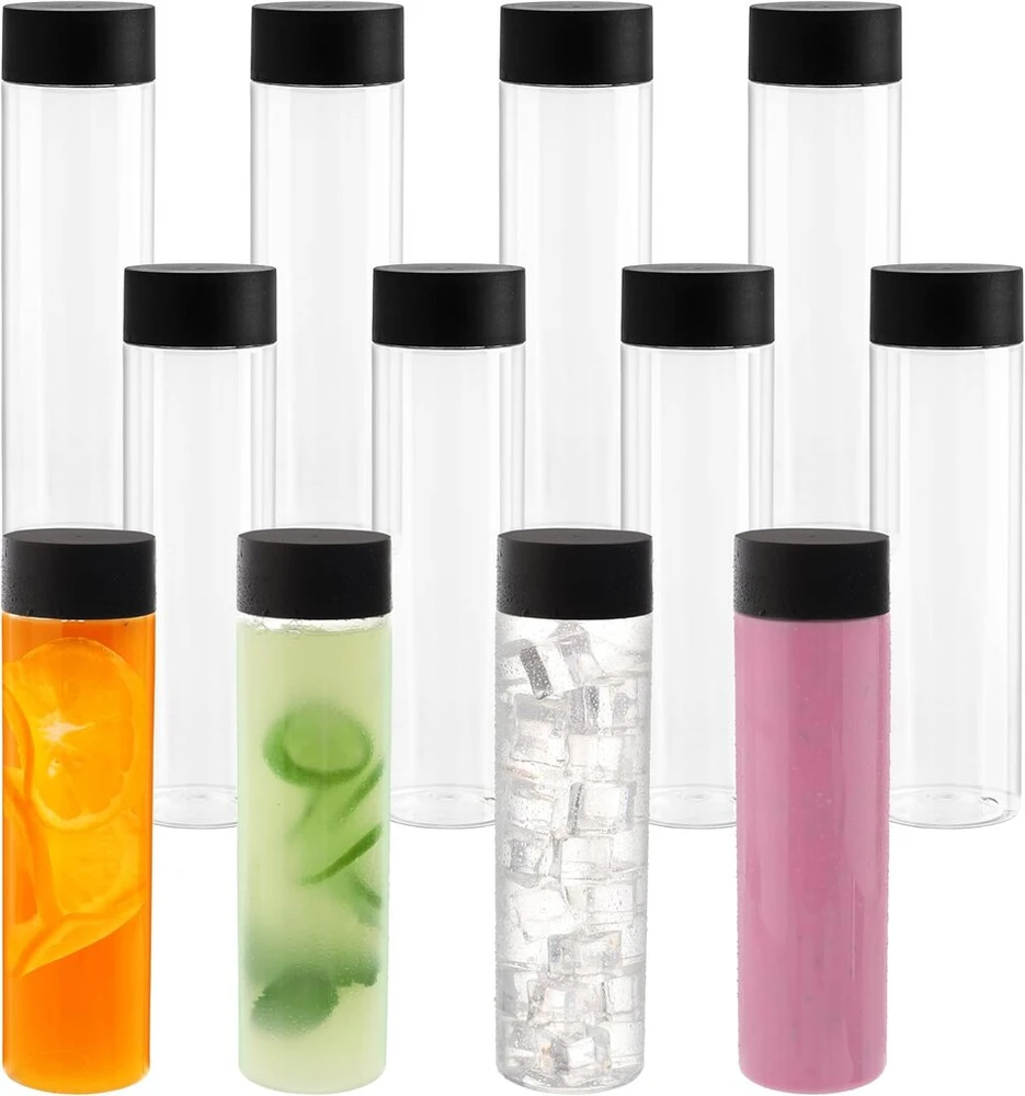 Belle Vous 12 plastikinių butelių rinkinys užpildymui - smoothie buteliukai pet buteliai su apsauginiu dangteliu - 500 ml - daugkartinio naudojimo nepralaidus gėrimo butelis sultims