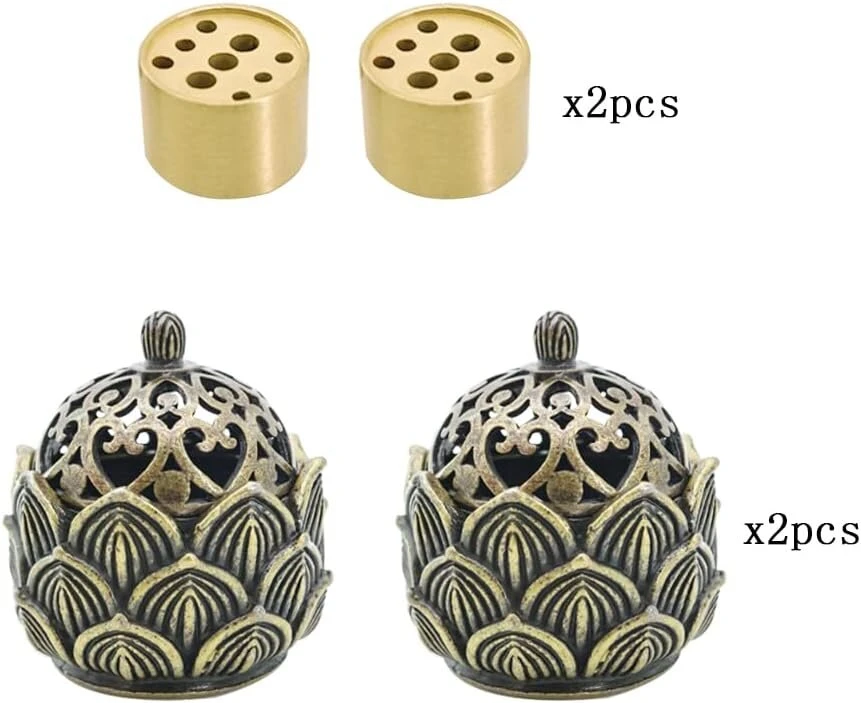 Belvanr lotus mini smilkalų degiklis, 2 vnt., smilkalų lazdelės laikiklis, lotus smilkalų laikiklis, smilkalų degiklis su dangteliu, lotus smilkalų degiklis, smilkalų dubuo, smilkalų degiklis dekoravimui