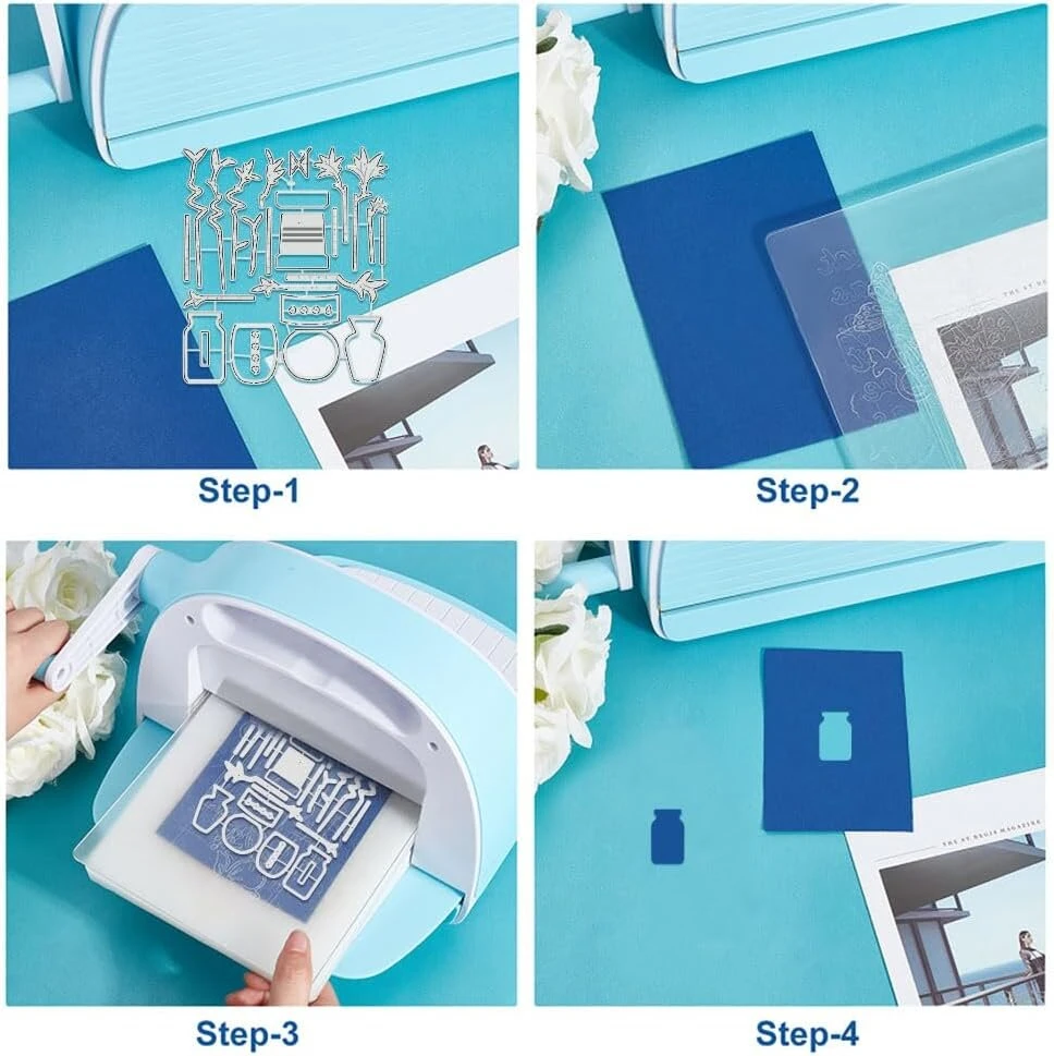 Benecreat Lucky Bamboo pjovimo štampai vazonas monstera trafaretams įrankiai dekoratyviniai reljefiniai aplankai scrapbooking nuotraukų albumų atvirukų gamybai popieriaus reljefui