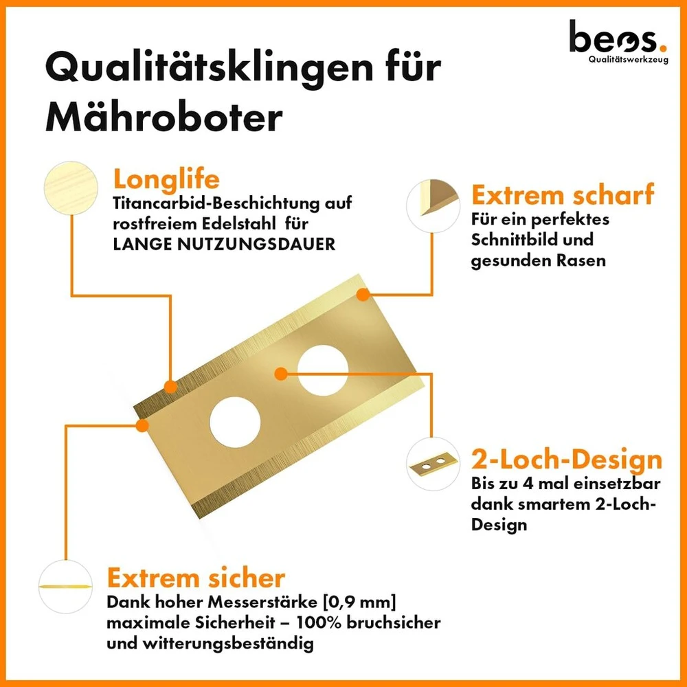 Beos® Titano Pakeičiamos Robotų Vejapjovių Ašmenys (30 vnt.)