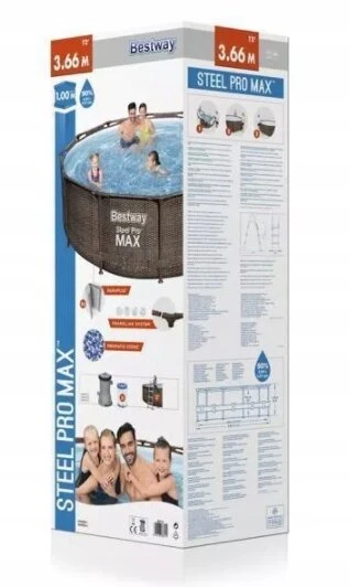 Bestway karkasinis baseinas 366x100cm 56709 su siurbliu, kopėčiomis ir filtru